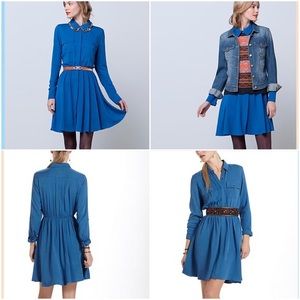 Blue shirt dress